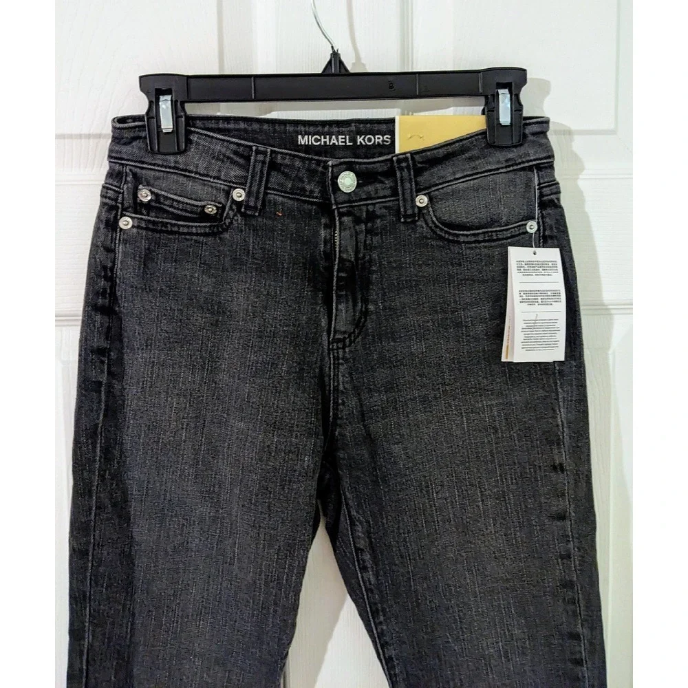 Michael Kors‎ Selma Skinny High-Rise Slimming Black Wash Jeans Size 2P NWT $110